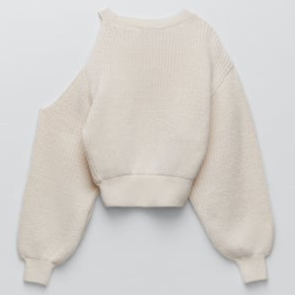 ZARA KNIT SWEATER WITH CUT OUT SHOULDERS - Picture 3 of 3